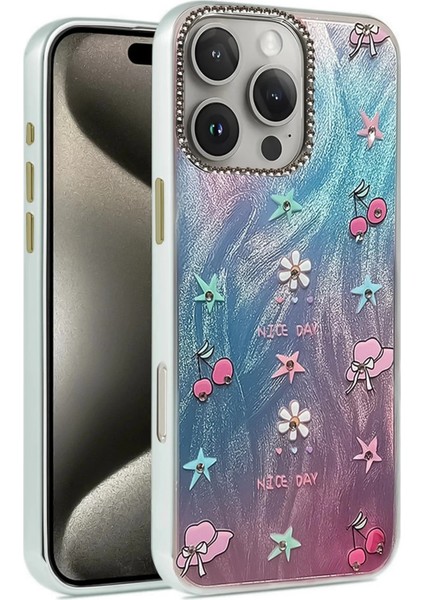 Bfs iPhone 16 Pro Kılıf Blade Aynalı Desenli Kapak - Desen 4