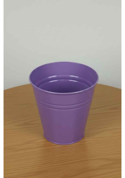 Konik Metal Saksı & Vazo Mor - 23 cm Dekoratif Çok Amaçlı Renkli Çiçeklik (23X23/16 Cm) indirimleri