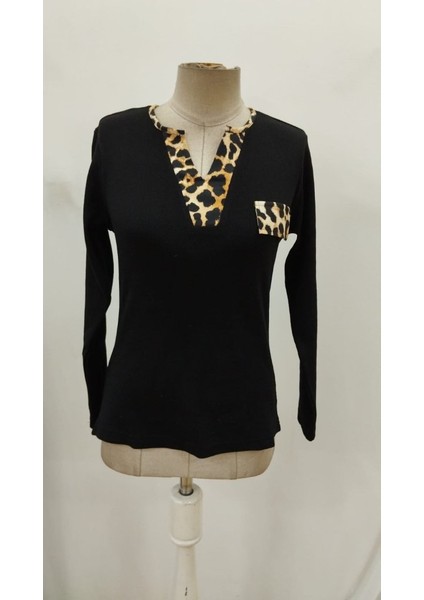 Kadın Uzun Kollu V Yakalı Kaşkorse Bluz