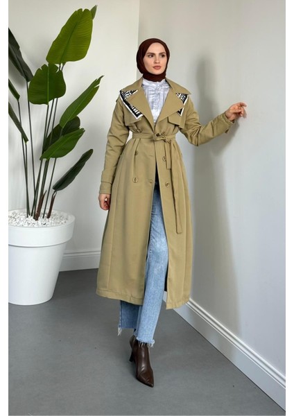 Mivora Astarlı Gabardin Trençkot Haki