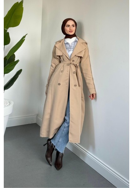 Mivora Astarlı Gabardin Trençkot Vizon