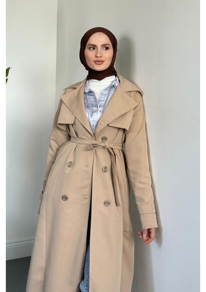 Mivora Astarlı Gabardin Trençkot Vizon fırsatları