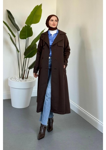 Mivora Astarlı Gabardin Trençkot Kahverengi fırsatları