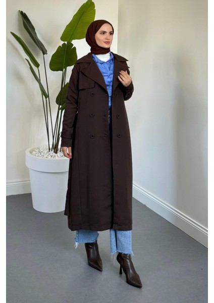 Mivora Astarlı Gabardin Trençkot Kahverengi indirimleri