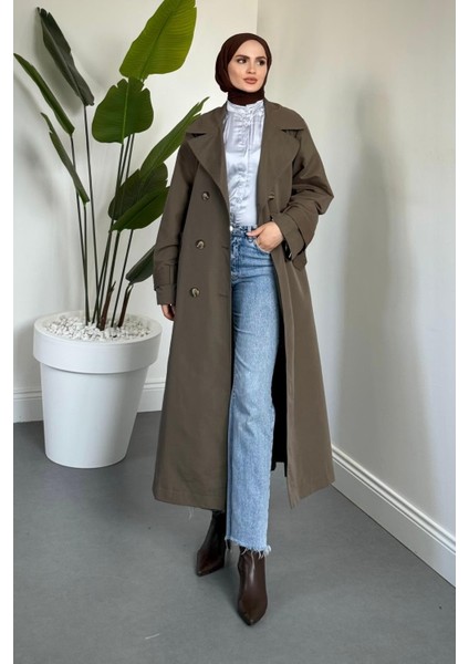 Helora Arka A Pile Düğmeli Trençkot Haki fiyatları