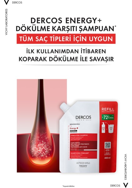 Vichy Dercos Energisant Saç Dökülmesine Karşı Şampuan Refill 400 ml modelleri
