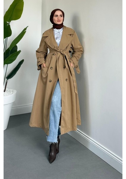 Helora Arka A Pile Düğmeli Trençkot Camel fiyatları