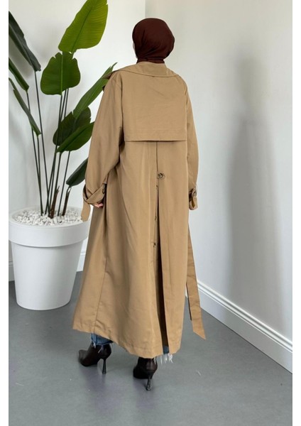 Helora Arka A Pile Düğmeli Trençkot Camel fırsatları