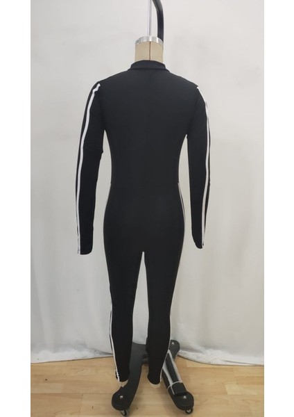 Kadın Uzun Kollu Önden Fermuarlı Şardonlu Dalgıç Tulum