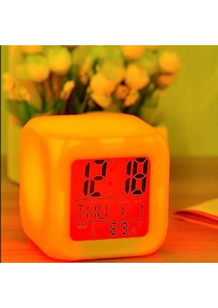 LED Dijital Renkli Masa Saati Alarm Termometre Tarih Masaüstü Saat (4887) fiyatları