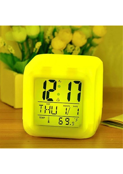 LED Dijital Renkli Masa Saati Alarm Termometre Tarih Masaüstü Saat (4887) modelleri