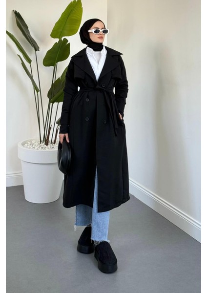 Mivora Astarlı Gabardin Trençkot Siyah fiyatları