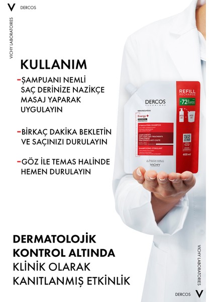 Asfstore Vichy Dercos Energisant Saç Dökülmesine Karşı Şampuan Refill 400 ml