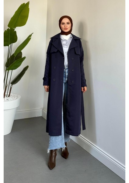 Mivora Astarlı Gabardin Trençkot Lacivert fiyatları