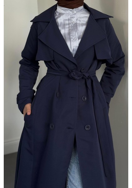 Mivora Astarlı Gabardin Trençkot Lacivert indirimleri