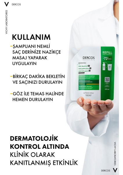 Asfstore Vichy Dercos Anti Dandruff Kuru Saçlar Için Kepek Karşıtı Şampuan Refill 390 ml