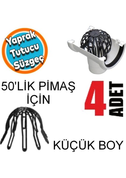 Yaprak Tutucu Ahtapot Oluk Gideri Pislik Tutucu Ahtapot Yaprak Tutucu Ø50 Lik 4 Adet Küçük Boy