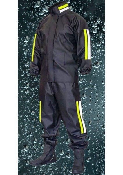 Motorcu Kurye Su Geçirmez Yağmurluk Takım - Siyah indirimleri