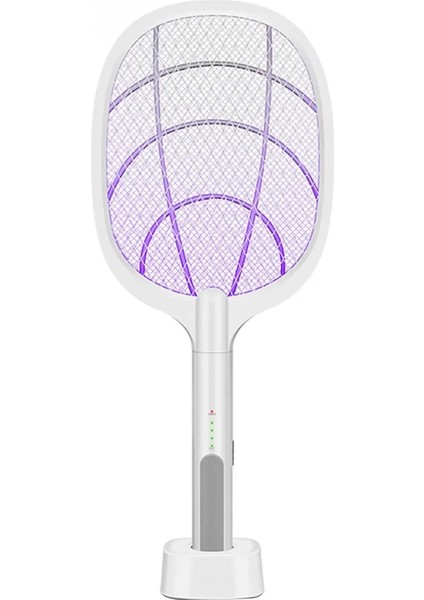 Masaüstü Standlı Şarjlı Sinek Öldürücü-Sinek Kovucu Raket (4887)