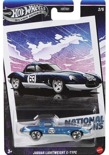 Mattel HRT81/JBY90 Hot Wheels Sılver Serıes Vıntage Jaguar Lıghtweıgt E-Type Araba - Tekli