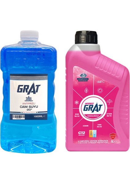 Organik Premium Kırmızı Antifriz 1 Lt + Kışlık Cam Suyu Antifrizi 1 Lt (-20°c) fiyatları