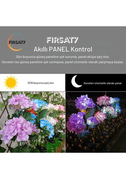 2 Adet Dekoratif Güneş Enerjili Çiçek LED Lamba Bahçe Aydınlatması Kazıklı Solar LED Çiçek Lamba fırsatları