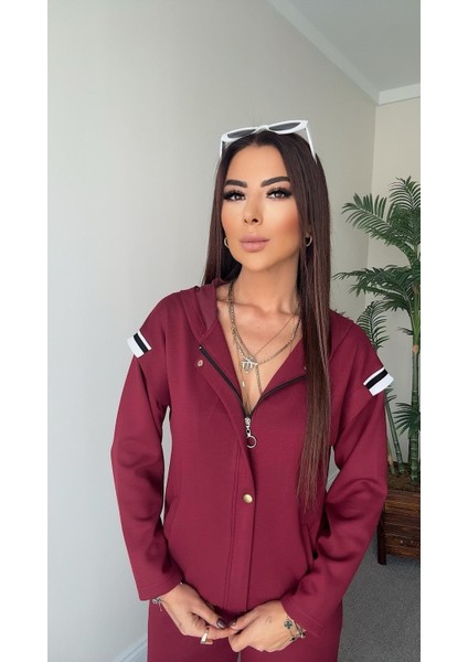 Şans Life Kadın Kapüşonlu Beli Lastikli Omzu Ribana Detaylı Pantolonlu Ikili Takım indirimleri