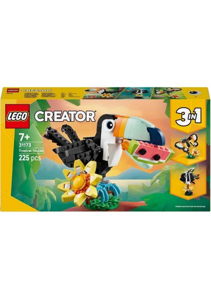 LEGO Creator 3'ü 1 Arada Vahşi Hayvanlar: Tropikal Tukan Kuşu 31173 fırsatları