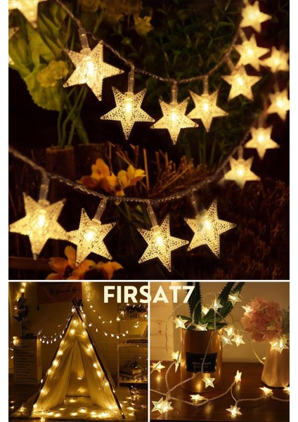 Güneş Enerjili Yıldız LED 8 Fonksiyonlu 7 Metre 30 Yıldız Günışığı IP65 Solar Iç ve Dış Mekan LED fırsatları