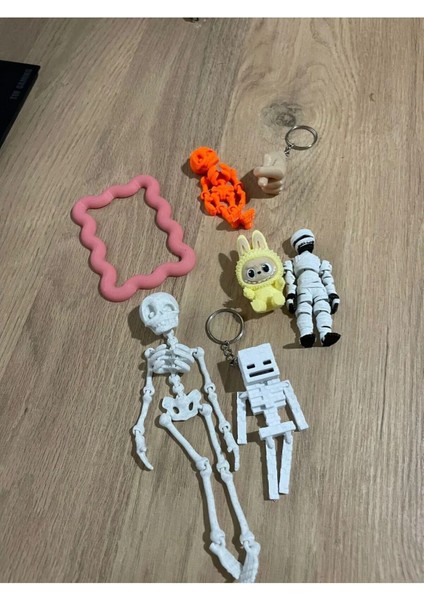 Labubu Iskelet Filexi Iskelet Nah Işareti Magnet Çerçeve Minecraft Iskelet 6 Adet Anahtarlık