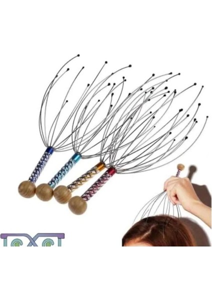 Yumuşak Uçlu Rahatlatıcı Kafa Masaj Aleti ve Kaşıma Teli