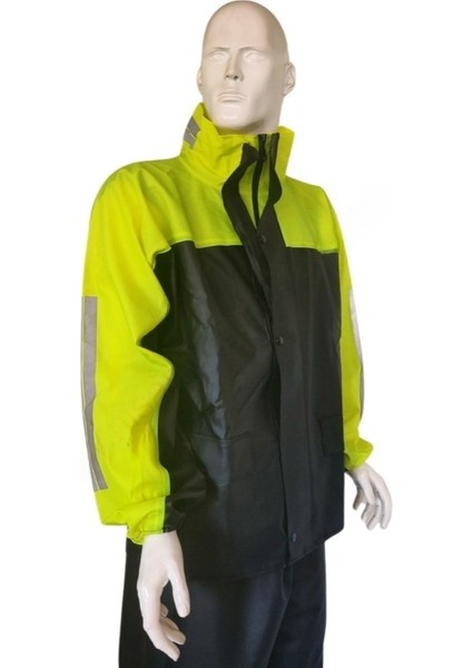 ASTARLI YAĞMURLUK TAKIM KURYE PAKETÇİ PVC NEON SARI S
