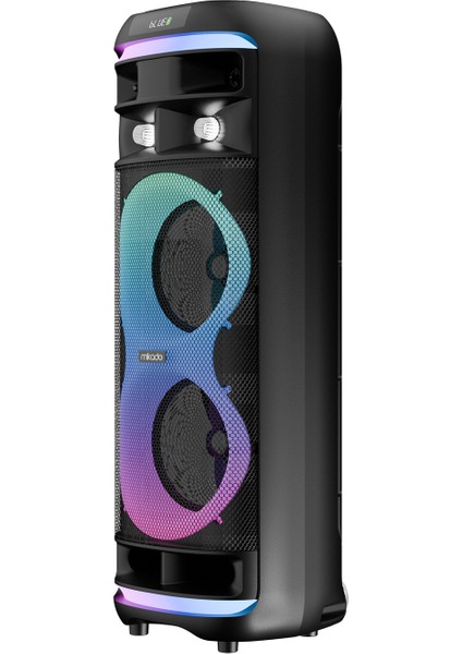 MD-64BT 60W 1 Adet Kablosuz Mikrofonlu Usb+Tf+Tws+Aux+Bt Destekli Siyah Ses Sistemi