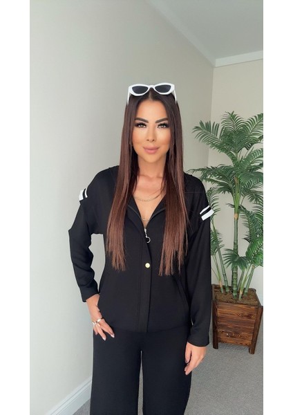 Şans Life Kadın Kapüşonlu Beli Lastikli Omzu Ribana Detaylı Pantolonlu Ikili Takım modelleri