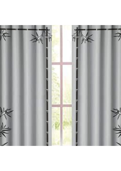 Özgün Bambu Agaç Desen Baskılı Keten Kumaş Pano Fon Perde ( Pilesiz ) fırsatları