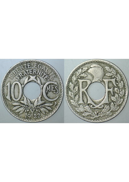 Fransa 10 Centimes 1922.