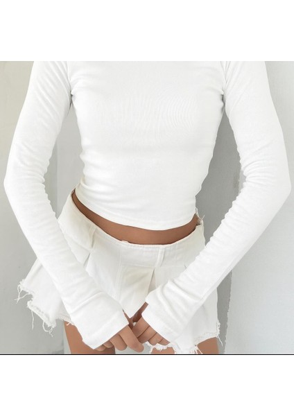 Parmak Geçirme Detaylı Pamuklu Premium Kalite Basic Kadın Bluz fiyatları