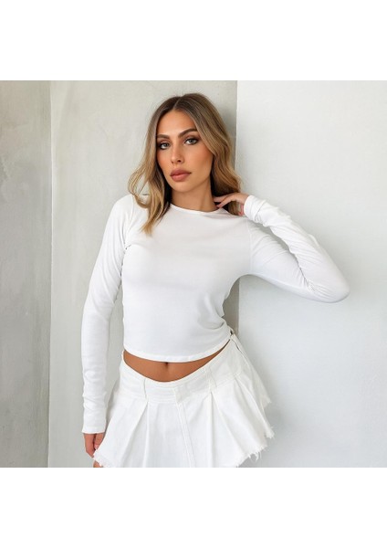 Parmak Geçirme Detaylı Pamuklu Premium Kalite Basic Kadın Bluz modelleri