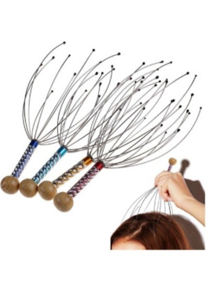 El ile Kullanımlı Kafa Masaj Teli, Rahatlatıcı ve Baş Ağrısı Hafifletici Araç