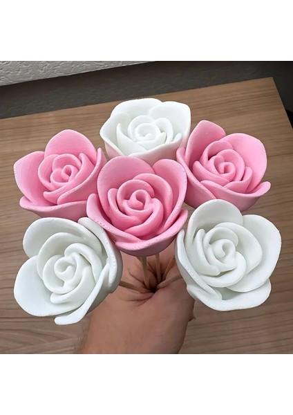 Gül Düğün | Parti Için Gül Çiçeği Dekoratif Yüksek Kaliteli Baskı 6 Adet