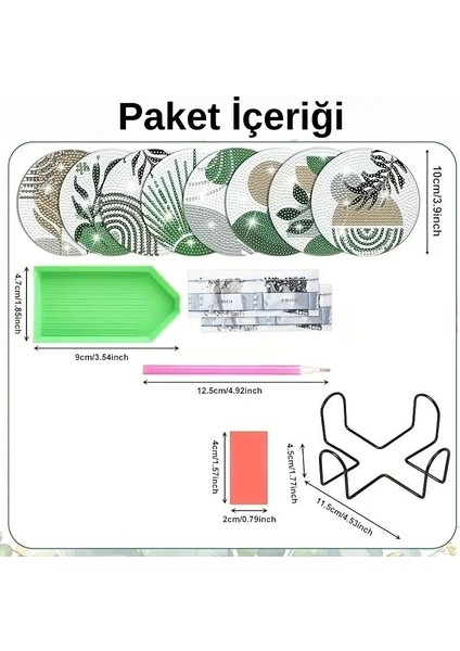 Bahar Temalı Elmas Boyama Bardak Altlığı Seti – 8 Parça, DIY Kendin Yap modelleri