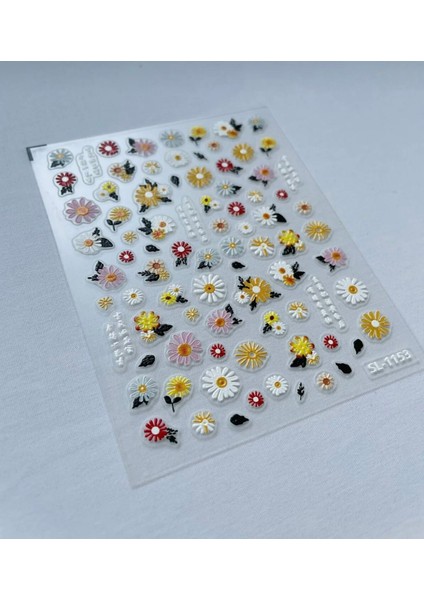 5d Kabartmalı Bahar Çiçekleri Tırnak Süsleme Stickerı Nail Art Süslemeleri fiyatları