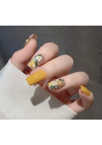 5d Kabartmalı Bahar Çiçekleri Tırnak Süsleme Stickerı Nail Art Süslemeleri modelleri