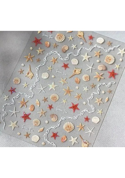 Deniz Kabuğu Tırnak Süsleme Stickerı Nail Art Süslemeleri