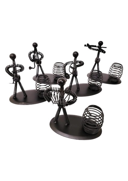 Dekoratif Metal Adam Müzisyen Kalemlik ( Lisinya )