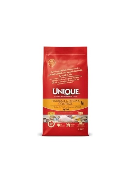Unique Adult Hairball&derma Control Cat With Chicken&fish 2 kg fiyatları