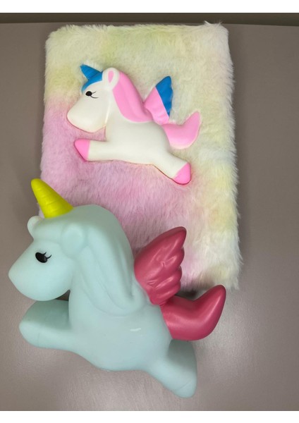 Unicorn Figürlü Peluş Defter ve Unicorn Gece Lambası-Çocuk Odası -Masa Başucu Lambası fiyatları