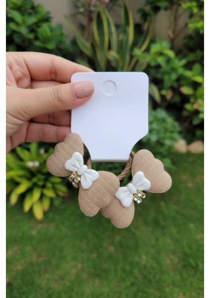 Kurdele ve Sallantılı Taş Detaylı Şık Peluş Lastik Toka Seti 2 Adet fiyatları