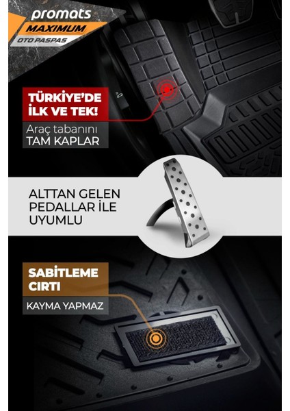 Renault Bütün Modellere Uyumlu Oto Paspas 4d Maximum Siyah indirimleri