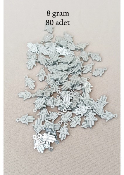 Oya Abiye Bileklik Kolye Pleksi Metalik Plastik Pul Gümüş Renk 8 Gram 80 Adet - BNC526